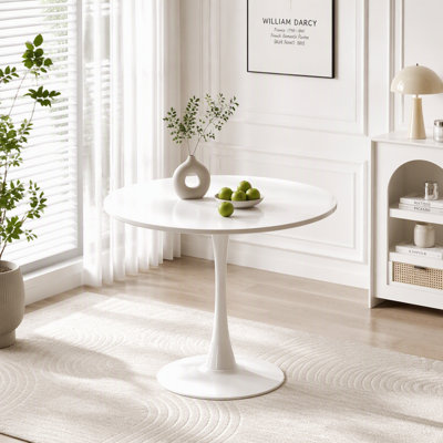 Modern Round White Dining Table