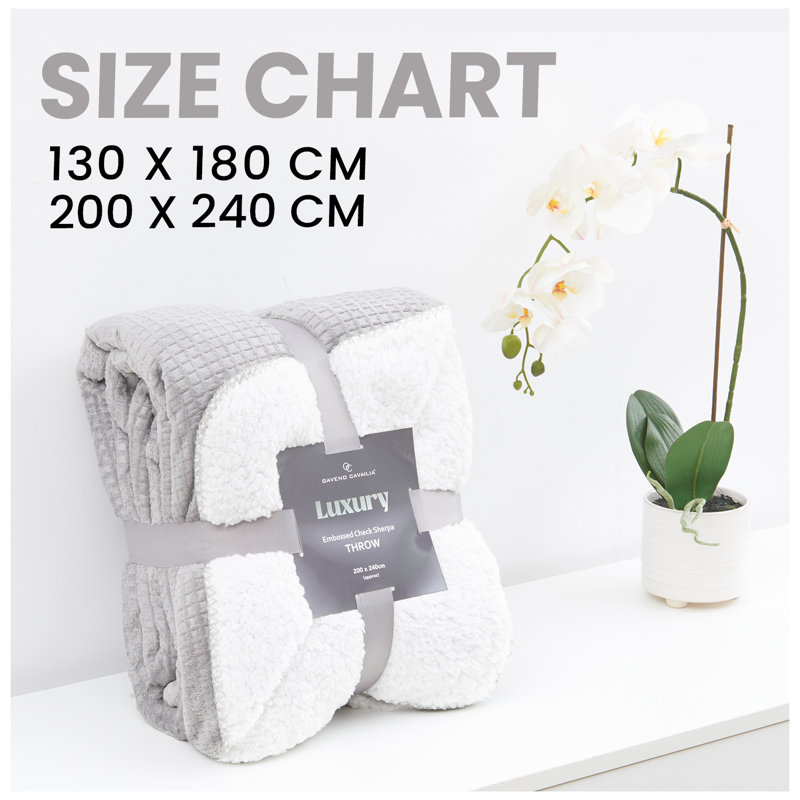 Standard Throw Blanket, Grey, W130 x L180cm