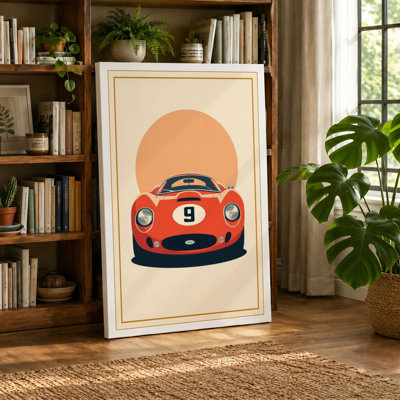 Speed in Red Mid-Century - Wrapped Canvas
