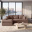 Canapé d'angle modulaire en forme de L de 235 cm (92,5 po), en chenille avec ressorts ensachés, 2 pièces, canapé moderne à assise profonde, canapés rembourrés pour salon, couleur crème-131180527-131180528