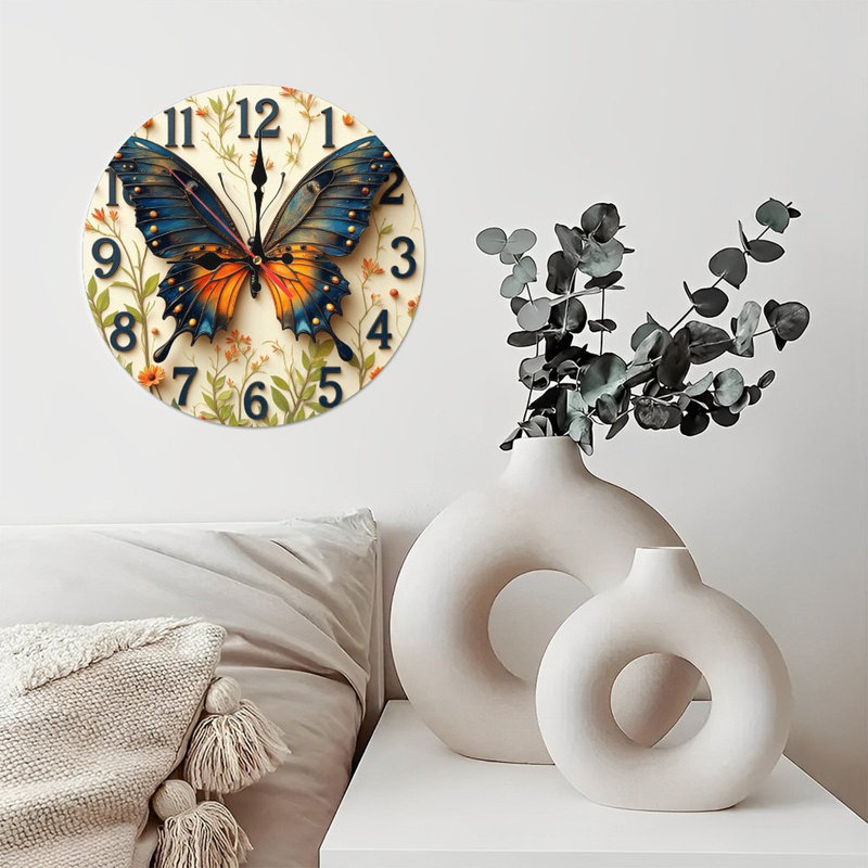 Horloge murale papillon