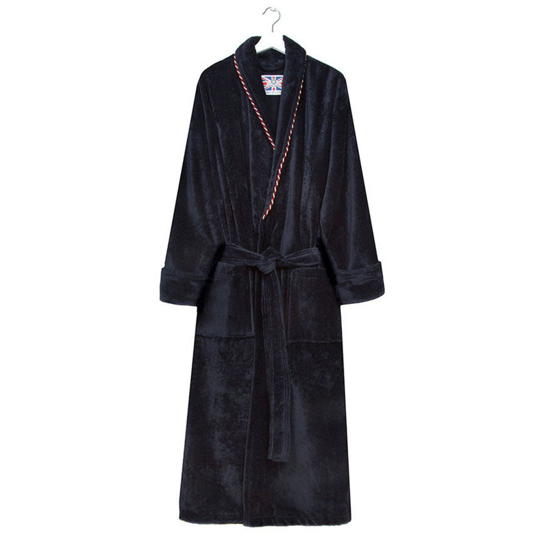100% Cotton Mid-Calf Bathrobe with Pockets, M