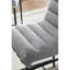 Élégante chaise de comptoir avec revêtement en cuir gris et tissu en similicuir