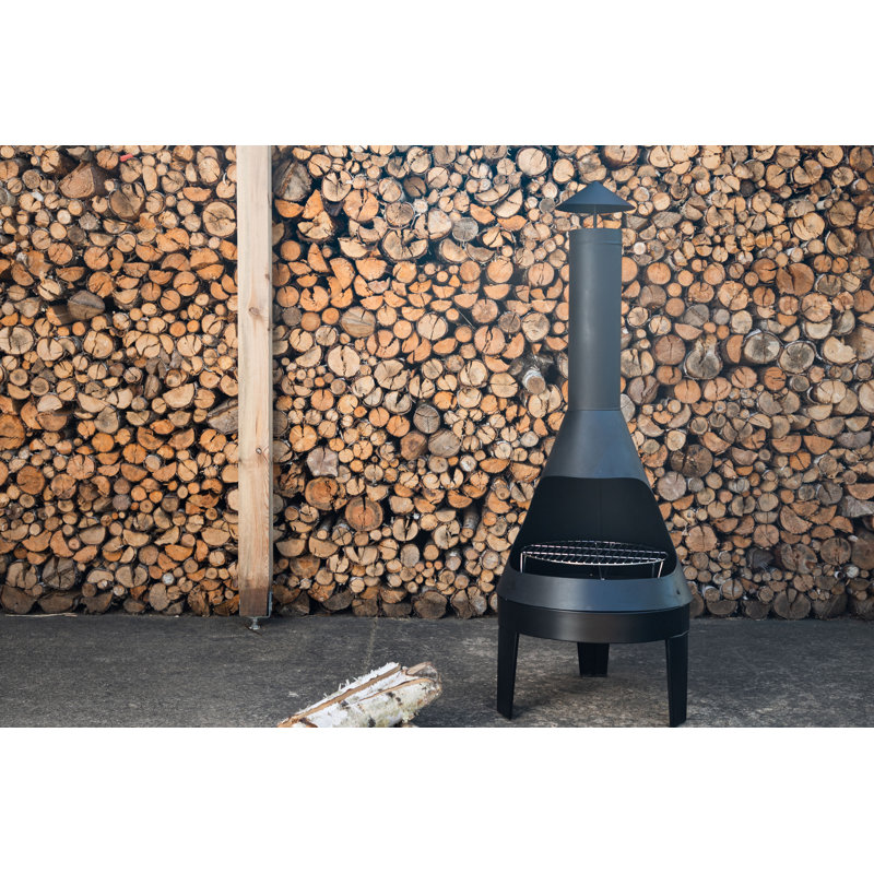 Azgan Round Steel Wood Burning Smokeless Chimnea