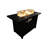 24" Steel Propane Fire Pit Table With Cover - Upgrade Your Outdoor Entertainment Area Style. Frame, Neutral Slatted Base For A Contemporary Flair. Fireplace Lid, Cover, Lava Rocks, Glass Beads. Easy