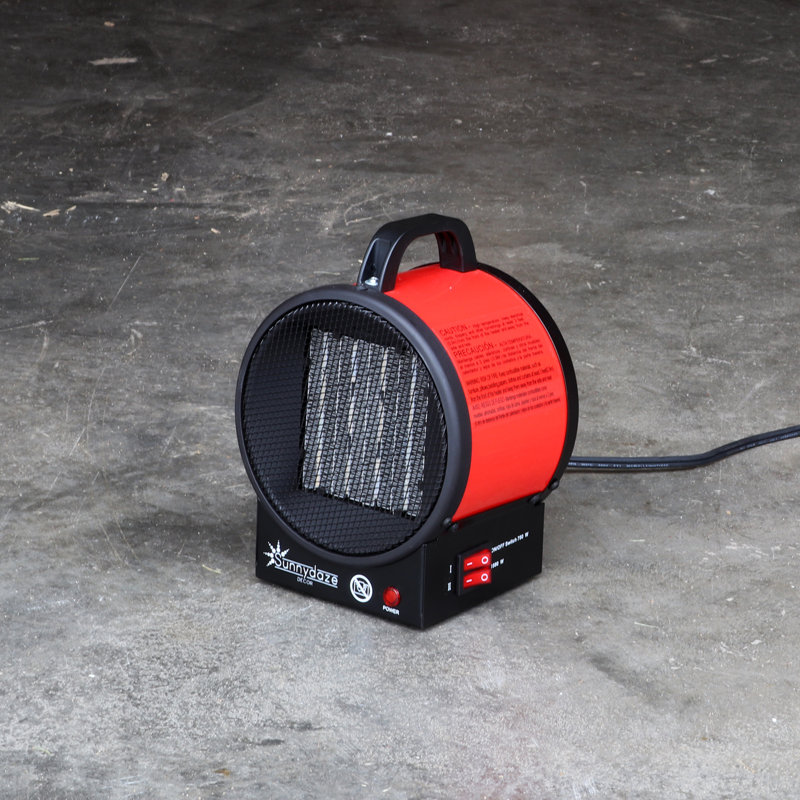 Portable Red Ceramic Electric Space Heater with Auto Shut-Off