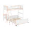 Lit simple superposé au dessus d'un lit double avec bureau-779404966
