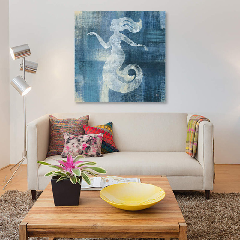 Batik Seas IV par Studio Mousseau - estampe numérique sur toile tendue avec châssis, H 18 po x l 18 po x P 1,5 po