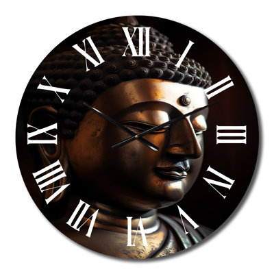 Horloge murale en métal Golden Buddha