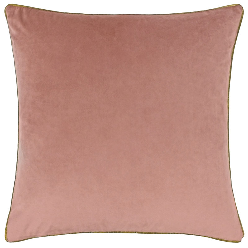 Meridian Square Cushion, Feather, Pink/Gold, Square 45cm