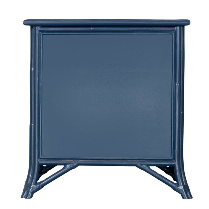 1 - Drawer Rattan Nightstand, Navy Blue