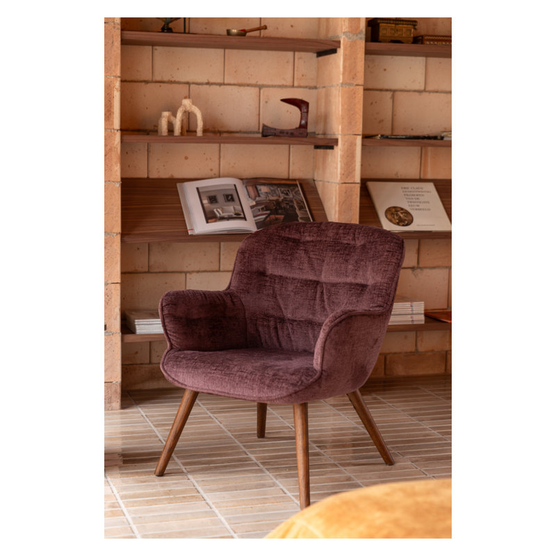 Lenn Lounge Chair, Purple Polyester