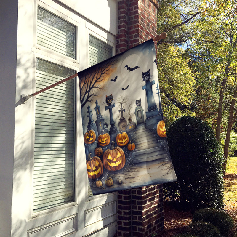 Double Sided 40'' H x 28'' W Polyester Halloween House Flag