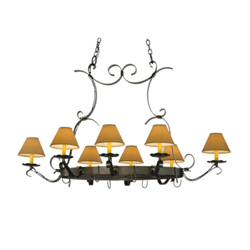 Laramie Steel Handcrafted Oval Chandelier Pot Rack