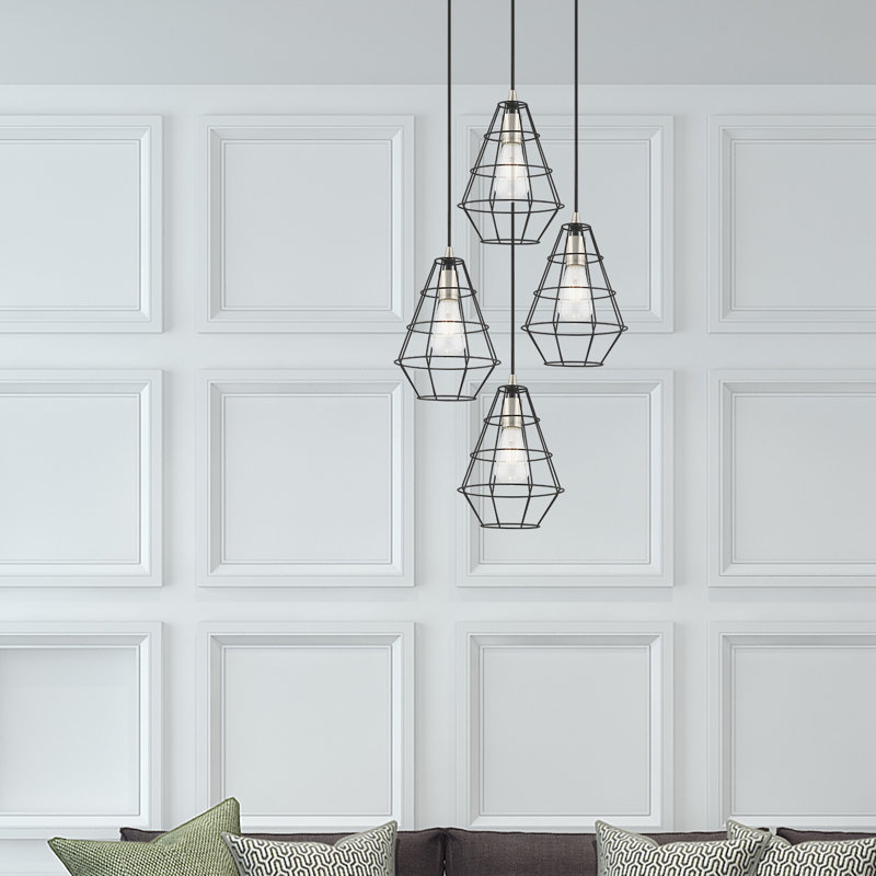 Luminaire suspendu géométrique à 1 lumière Avilee, Noir