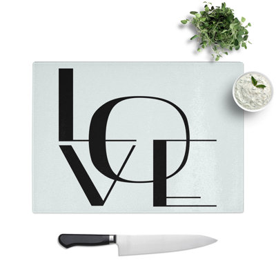Love Typography Chopping Board