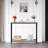 33.5 Inch Entrance Table,Sofa Table with Glass Shelf and Metal Frame Narrow Entrance Table-325536749
