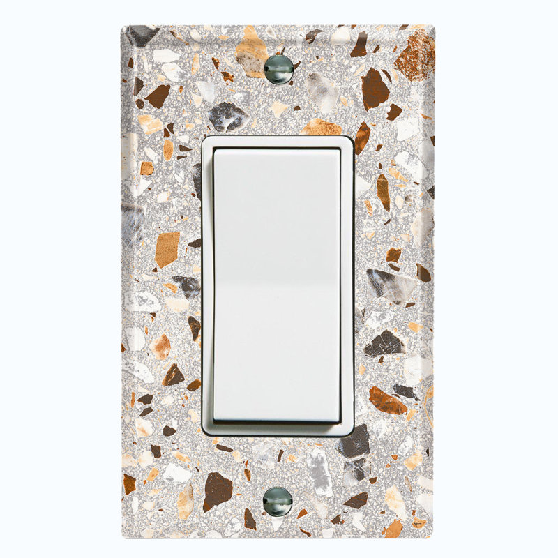 Rustic Stone Rock Design Pattern Image 1 - Gang Toggle Light Switch Standard Wall Plate