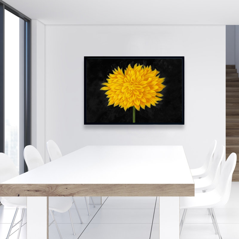 Art de toile jaune encadré rustique jaune, H 37,25 po x l 25,25 po