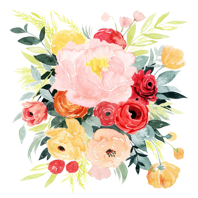 Beauté Flora II by Grace Popp - Wrapped Canvas Painting, 122cm H x 122cm W