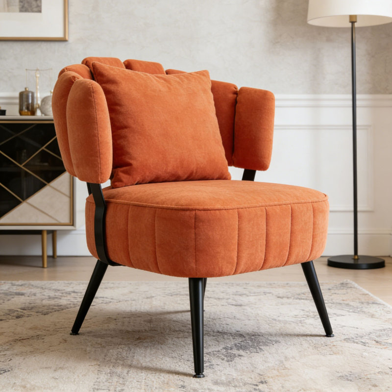 Chaise d'appoint avec siège à ressorts ensachés, Orange