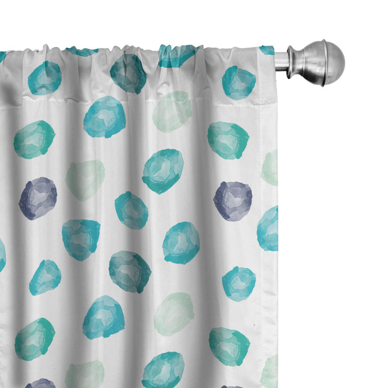 Aqua Semi-Sheer Rod Pocket Sliding Panel, 28" x 95"