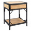 Table de chevet Elegant Boatner Coastal - l 18,5 po en osier et bambou avec tiroir et tablette ouverte-1455529941