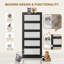 Porte coulissante de style grange, 5 carreaux, en verre trempé dépoli noir, 84 po H x 30 po L, avec trousse de quincaillerie d'installation-116466621-102714972-102714981
