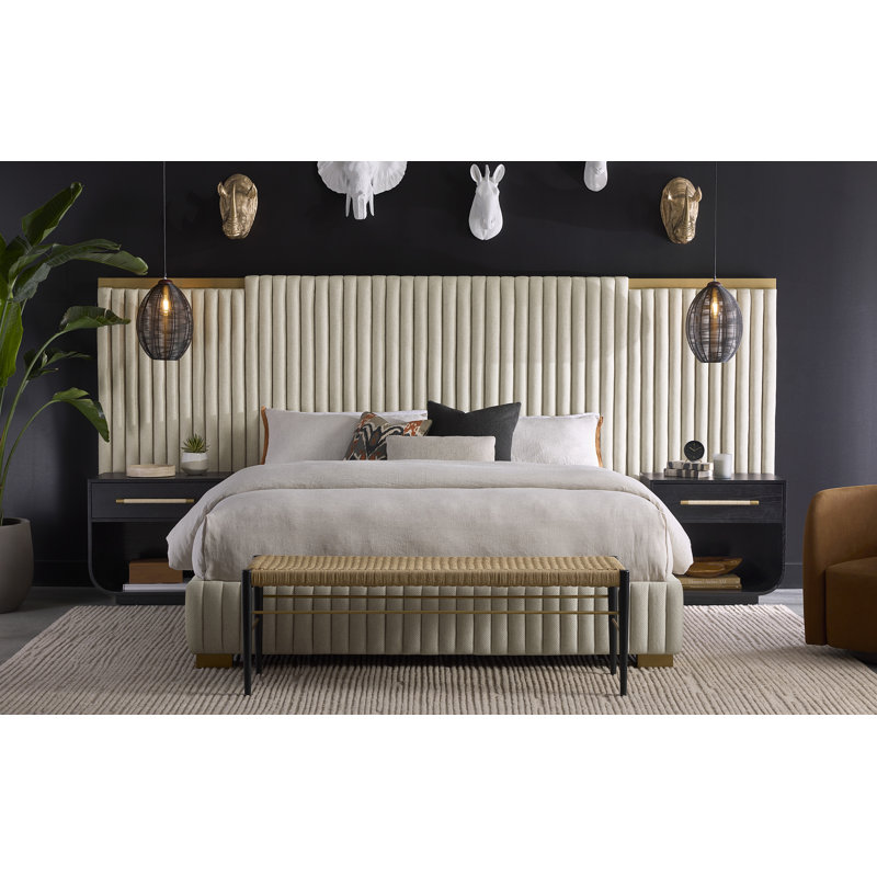 TARRANT Solid Wood Bed, Ivory