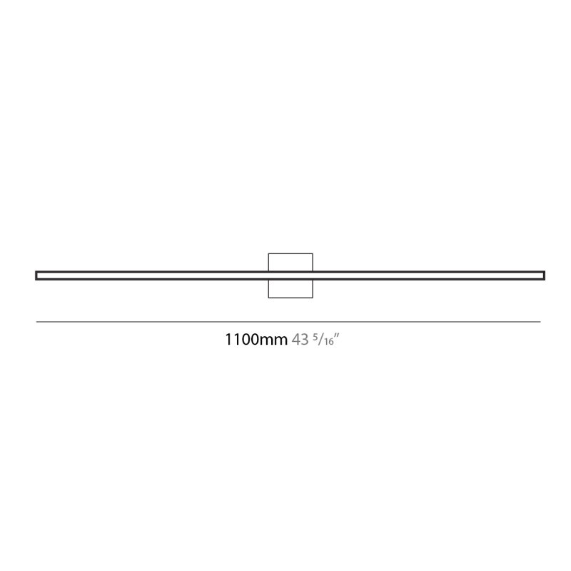 Orizzonte LED Dimmable Armed Sconce, Chrome, 2.38"H x 19.6875"W x 3.94"D