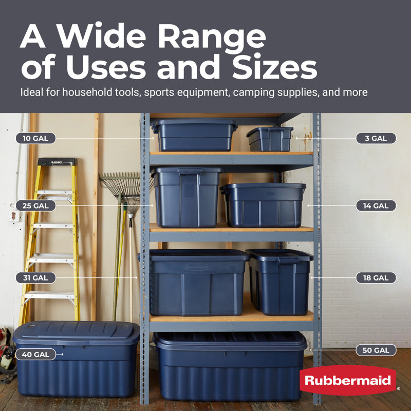 Rubbermaid 6 Piece Roughneck Storage Totes with Lids Set
