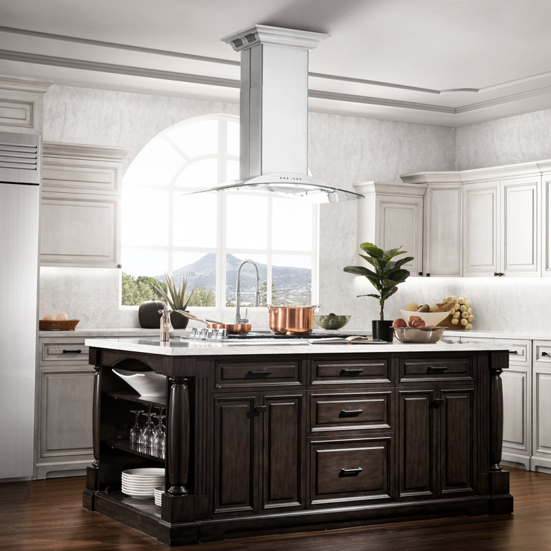 30" 400 CFM Ducted Island Range Hood in Stainless Steel