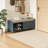 Shoe Bench With Storage And Cushion, Distressed Shutter Storage Bench With Retro Charm For Living Room, Entryway (Navy)-1993464486