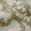 Rouleaux de papier peint damassé calligraphie beige laiton Barocco