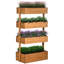 Lit de jardin vertical - Jardinière en bois orange à 4 niveaux pour les herbes extérieures