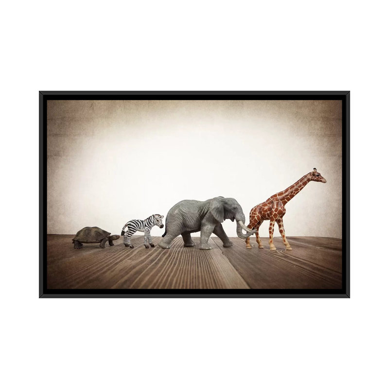 Safari Line I - Print on Canvas, Black Framed, 66.04 cm H x 45.72 cm W