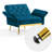 Zianny Velvet Accent Chair with Ottoman-673816099