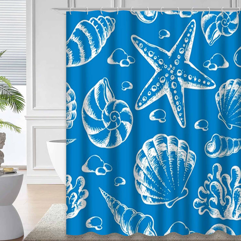 Rideau de douche imperméable avec 12 crochets, L 72 po x l 78 po