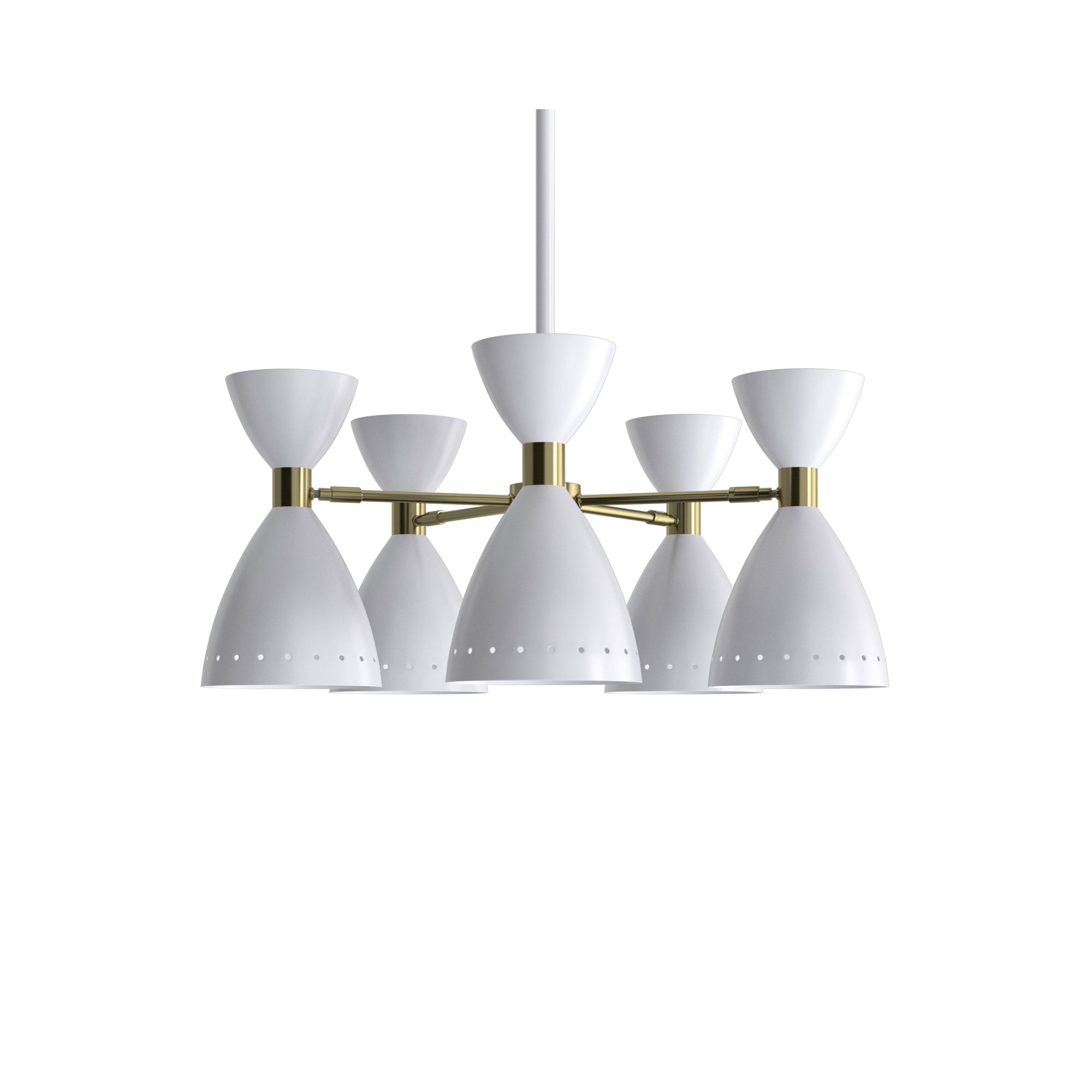 Bimini 5 - Light Metal Geometric Chandelier, White