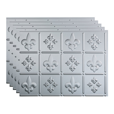 FASÄDE Fleur de Lis Decorative Vinyl 18in x 24in Backsplash Panel