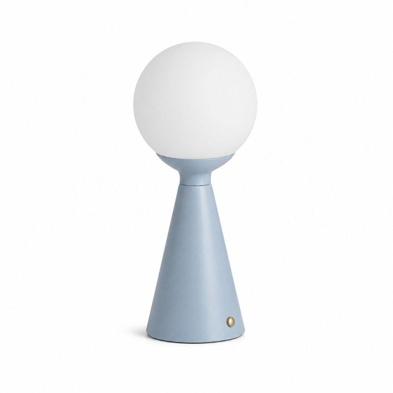 Lampe de table à DEL sans fil 13 po avec gradateur à 4 niveaux et charge de type C, Bleu mat
