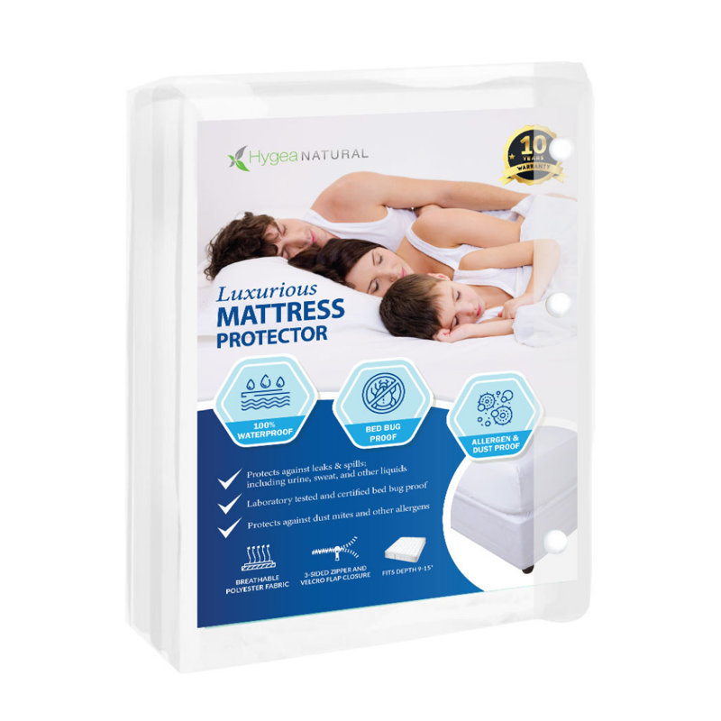 Housse de protection pour matelas avec fermeture à glissière, Lit simple TG