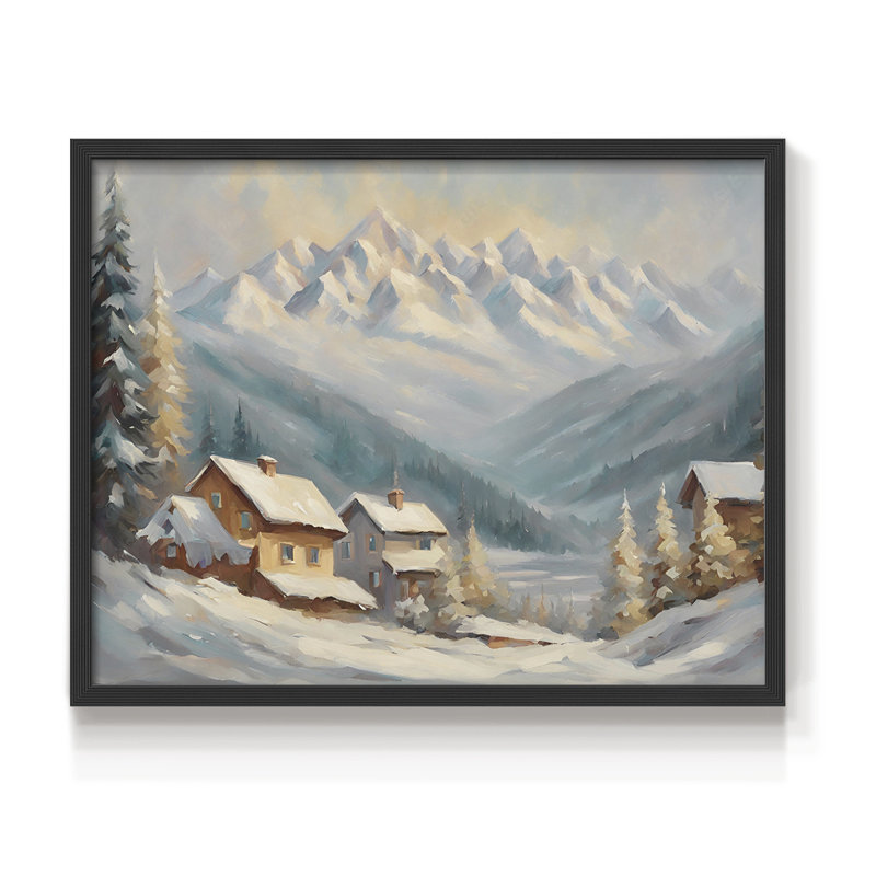 Paysages rétro-CXI - reproduction encadrée, H 8 po x l 10 po, Noir