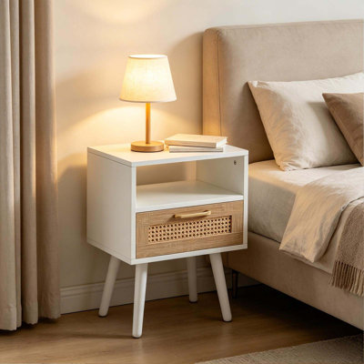 1-Drawer Rattan End Table