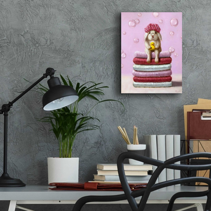 «Bath Day» par Lucia Heffernan, art mural en verre acrylique, H 16 po x l 12 po x P 0,13 po