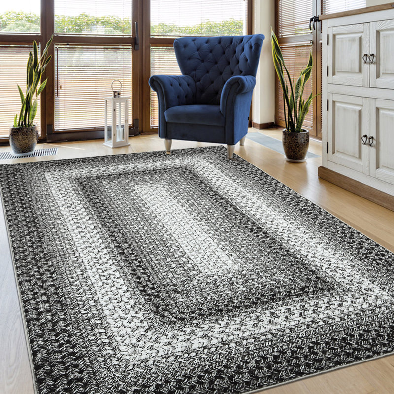 Brittan Washable Geometric Indoor Rug, Rectangle 4' x 6'