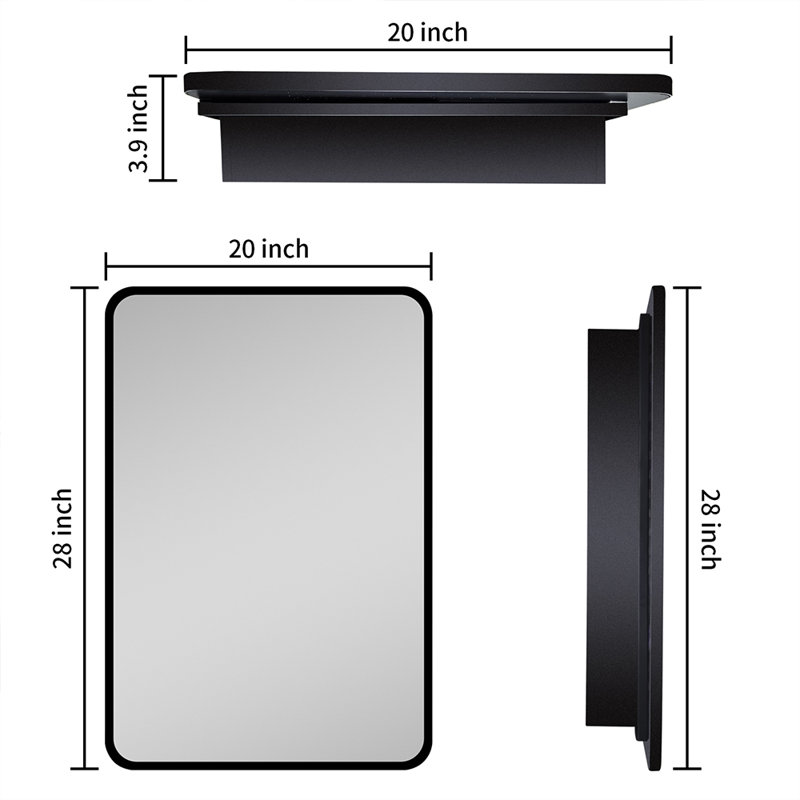 Miroir d'armoire à pharmacie avec cadre H 20 po Travarious
