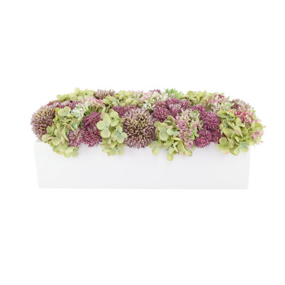 Hydrangea and Allium in Rectangular Planter