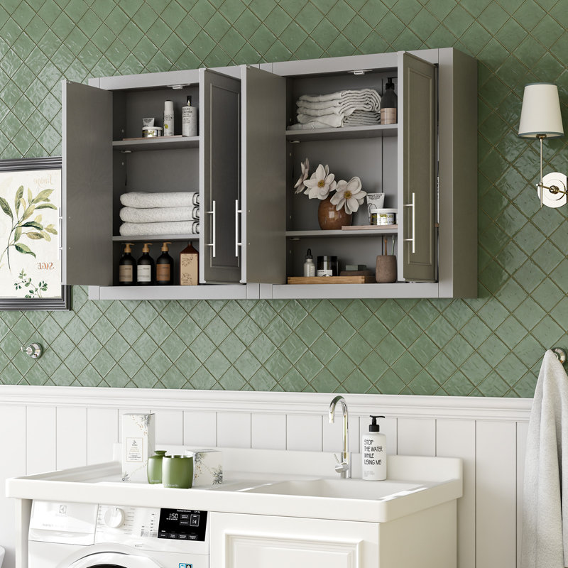 Armoire de rangement moderne avec tablettes réglables, Gris