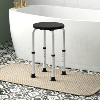 HOMCOM Bath Chair Height Adjustable Shower Seat for Elderly Disabled Black